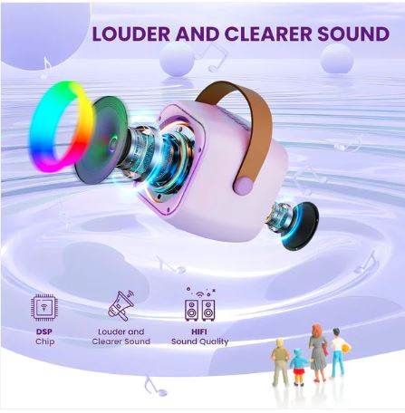 Kids Bluetooth Speaker System with 1 Wireless Mic