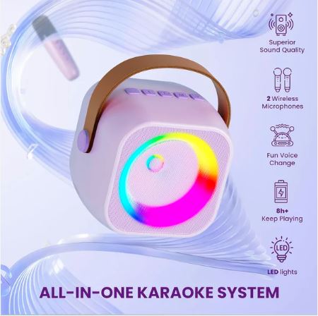 Kids Bluetooth Speaker System with 1 Wireless Mic