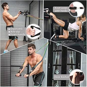 High Quality Portable Resistance Bands With Handles, Resistance Tubes & Workout Bands Exercise Band Elastic Pull Rope 11 Pcs Set